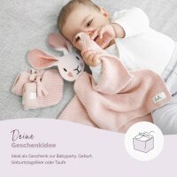 Livella Kuscheltuch Hase mit Söckchen (rosa) aus Bio-Baumwolle